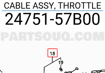 Suzuki 2475157B00 CABLE ASSY, THROTTLE