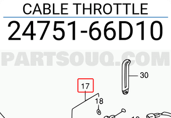 Suzuki 2475166D10 CABLE THROTTLE