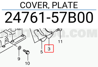 Suzuki 2476157B00 COVER, PLATE