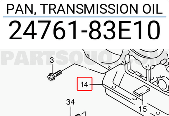 Suzuki 2476183E10 PAN, TRANSMISSION OIL