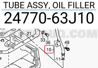 Suzuki 2477063J10 TUBE ASSY, OIL FILLER
