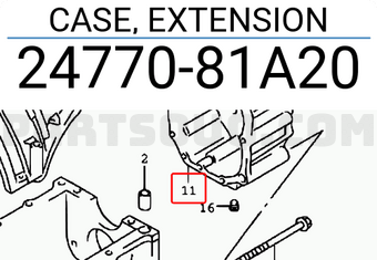 Suzuki 2477081A20 CASE, EXTENSION