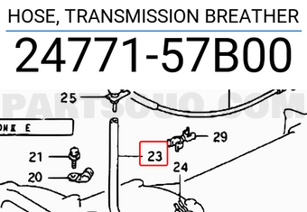 Suzuki 2477157B00 HOSE, TRANSMISSION BREATHER