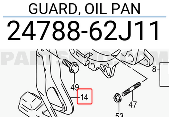 Suzuki 2478862J11 GUARD, OIL PAN