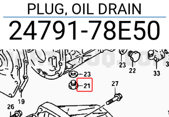 Suzuki 2479178E50 PLUG, OIL DRAIN