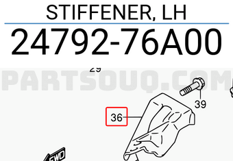 Suzuki 2479276A00 STIFFENER, LH