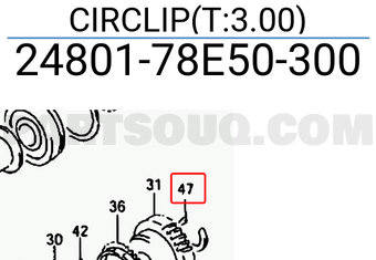 Suzuki 2480178E50300 CIRCLIP(T:3.00)