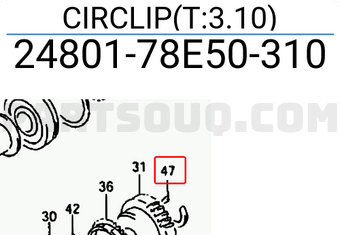 Suzuki 2480178E50310 CIRCLIP(T:3.10)