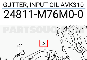 Suzuki 24811M76M00 GUTTER, INPUT OIL AVK310