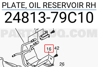 Suzuki 2481379C10 PLATE, OIL RESERVOIR RH
