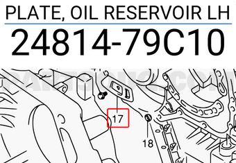 Suzuki 2481479C10 PLATE, OIL RESERVOIR LH