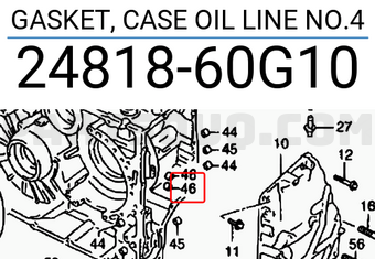 Suzuki 2481860G10 GASKET, CASE OIL LINE NO.4