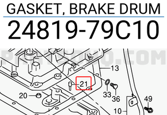 Suzuki 2481979C10 GASKET, BRAKE DRUM