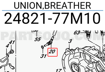 Suzuki 2482177M10 UNION,BREATHER