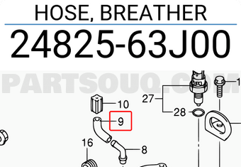 Suzuki 2482563J00 HOSE, BREATHER
