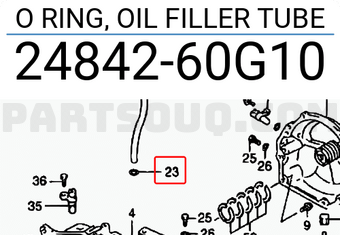 Suzuki 2484260G10 O RING, OIL FILLER TUBE