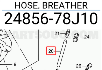 Suzuki 2485678J10 HOSE, BREATHER