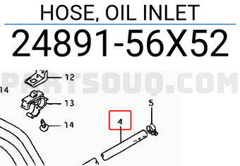 Suzuki 2489156X52 HOSE, OIL INLET