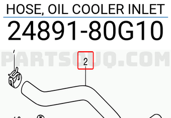 Suzuki 2489180G10 HOSE, OIL COOLER INLET