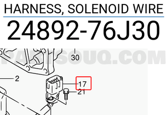 Suzuki 2489276J30 HARNESS, SOLENOID WIRE