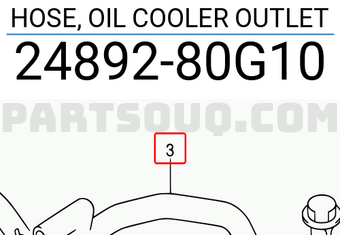 Suzuki 2489280G10 HOSE, OIL COOLER OUTLET