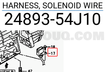 Suzuki 2489354J10 HARNESS, SOLENOID WIRE