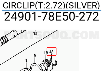 Suzuki 2490178E50272 CIRCLIP(T:2.72)(SILVER)