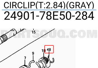 Suzuki 2490178E50284 CIRCLIP(T:2.84)(GRAY)