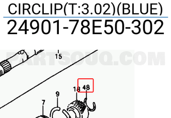 Suzuki 2490178E50302 CIRCLIP(T:3.02)(BLUE)