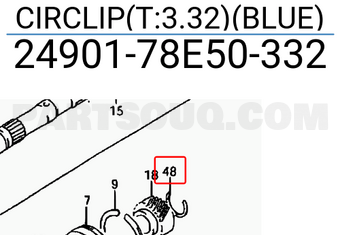 Suzuki 2490178E50332 CIRCLIP(T:3.32)(BLUE)