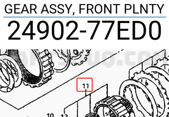 Suzuki 2490277ED0 GEAR ASSY, FRONT PLNTY
