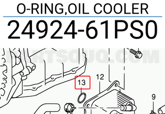 Suzuki 2492461PS0 O-RING,OIL COOLER