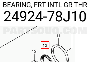 Suzuki 2492478J10 BEARING, FRT INTL GR THR