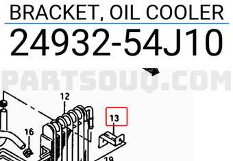 Suzuki 2493254J10 BRACKET, OIL COOLER