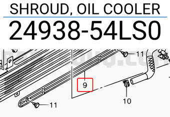 Suzuki 2493854LS0 SHROUD, OIL COOLER