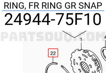 Suzuki 2494475F10 RING, FR RING GR SNAP