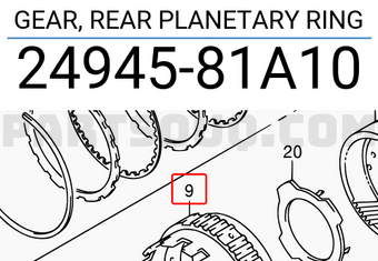 Suzuki 2494581A10 GEAR, REAR PLANETARY RING