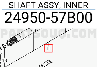 Suzuki 2495057B00 SHAFT ASSY, INNER