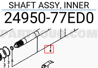 Suzuki 2495077ED0 SHAFT ASSY, INNER