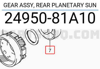 Suzuki 2495081A10 GEAR ASSY, REAR PLANETARY SUN