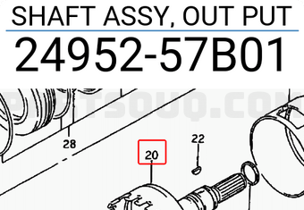 Suzuki 2495257B01 SHAFT ASSY, OUT PUT