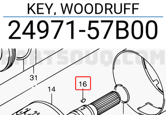 Suzuki 2497157B00 KEY, WOODRUFF