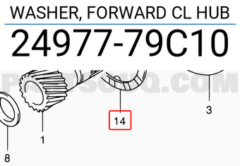 Suzuki 2497779C10 WASHER, FORWARD CL HUB