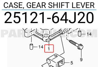 Suzuki 2512164J20 CASE, GEAR SHIFT LEVER