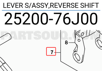 Suzuki 2520076J00 LEVER S/ASSY,REVERSE SHIFT