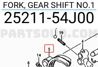 Suzuki 2521154J00 FORK, GEAR SHIFT NO.1