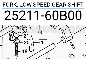 Suzuki 2521160B00 FORK, LOW SPEED GEAR SHIFT