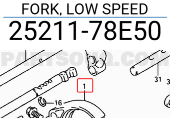 Suzuki 2521178E50 FORK, LOW SPEED
