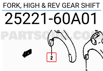 Suzuki 2522160A01 FORK, HIGH & REV GEAR SHIFT