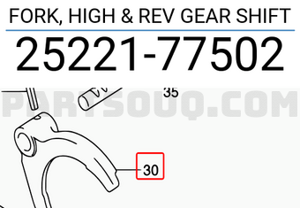 Suzuki 2522177502 FORK, HIGH & REV GEAR SHIFT
